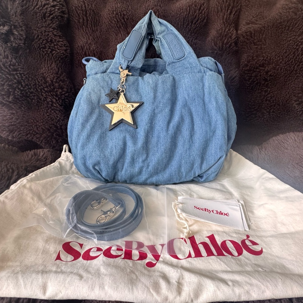 See By Chloe Blue Denim Tote Versatile Chic